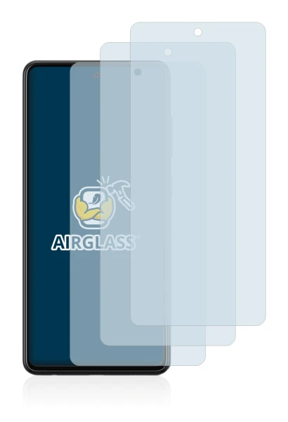 Imagen del dispositivo Samsung Galaxy A72 con una amplia variedad de protectores de pantalla.