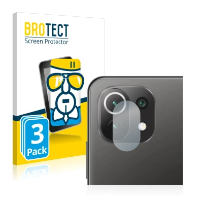 Parte frontal de un envase de producto con el logotipo de la marca BROTECT. Al lado se muestra el dispositivo Xiaomi Mi 11 Lit