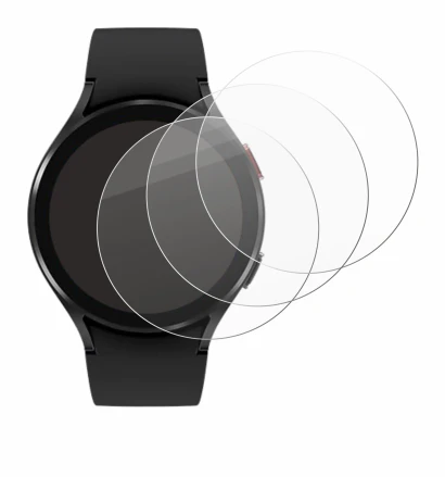 Imagen del dispositivo Samsung Galaxy Watch 4 (44mm) con una amplia variedad de protectores de pantalla.