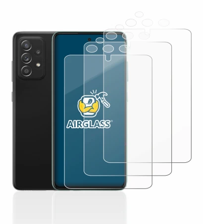 Imagen del dispositivo Samsung Galaxy A52s 5G (Frontal+Cámara) con una amplia variedad de protectores de pantalla.