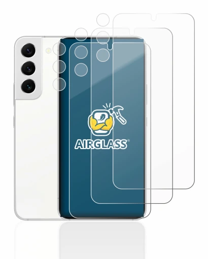 Imagen del dispositivo Samsung Galaxy S22 5G (Frontal+Cámara) con una amplia variedad de protectores de pantalla.