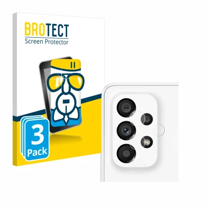 Parte frontal de un envase de producto con el logotipo de la marca BROTECT. Al lado se muestra el dispositivo Samsung Galaxy A