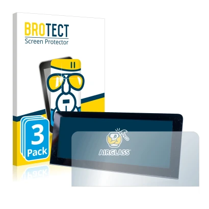 Parte frontal de un envase de producto con el logotipo de la marca BROTECT. Al lado se muestra el dispositivo MG 4 con su prot