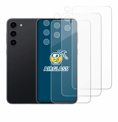 Imagen del dispositivo Samsung Galaxy S23 (Frontal+Cámara) con una amplia variedad de protectores de pantalla.