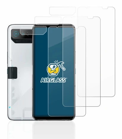 Imagen del dispositivo ASUS ROG Phone 7 (Frontal+Cámara) con una amplia variedad de protectores de pantalla.