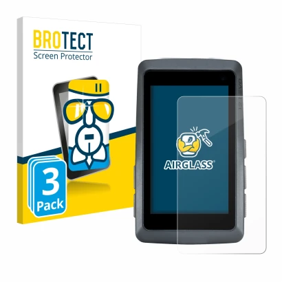 Parte frontal de un envase de producto con el logotipo de la marca BROTECT. Al lado se muestra el dispositivo Sigma ROX 12.1 E