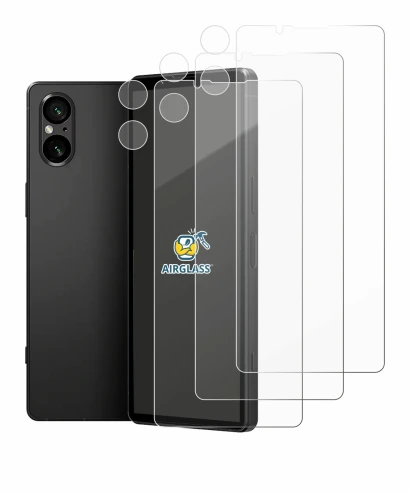 Imagen del dispositivo Sony Xperia 5 V (Frontal+Cámara) con una amplia variedad de protectores de pantalla.