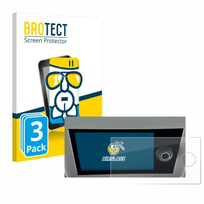 Parte frontal de un envase de producto con el logotipo de la marca BROTECT. Al lado se muestra el dispositivo Volkswagen Calif