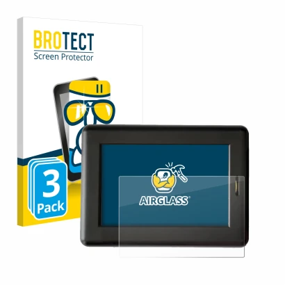 Parte frontal de un envase de producto con el logotipo de la marca BROTECT. Al lado se muestra el dispositivo XC Tracer Maxx I