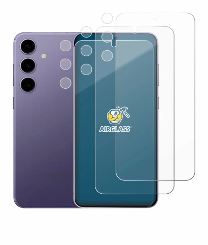 Imagen del dispositivo Samsung Galaxy S24 Plus (Frontal+Cámara) con una amplia variedad de protectores de pantalla.