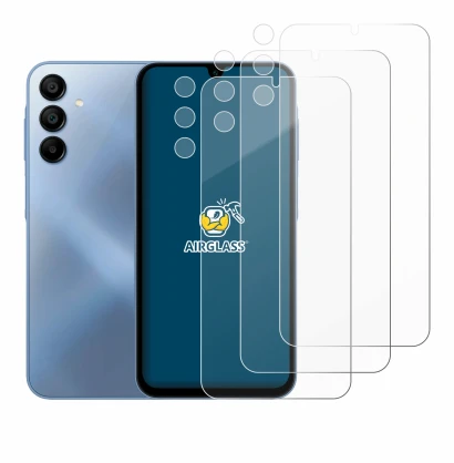 Imagen del dispositivo Samsung Galaxy A15 (Frontal+Cámara) con una amplia variedad de protectores de pantalla.