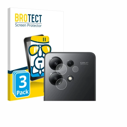 Parte frontal de un envase de producto con el logotipo de la marca BROTECT. Al lado se muestra el dispositivo Xiaomi Redmi Not