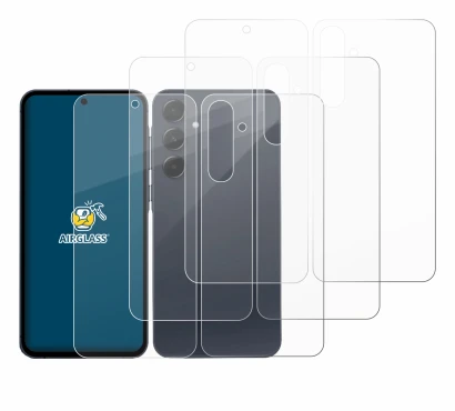 Imagen del dispositivo Samsung Galaxy A55 5G (Frontal+Trasero) con una amplia variedad de protectores de pantalla.