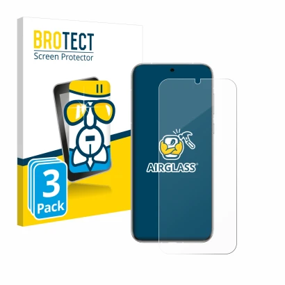 Parte frontal de un envase de producto con el logotipo de la marca BROTECT. Al lado se muestra el dispositivo Huawei Pura 70 U