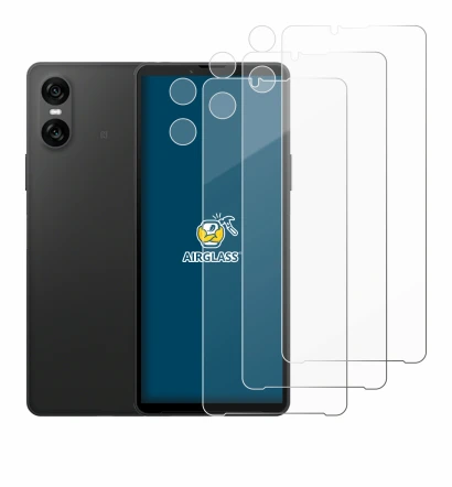 Imagen del dispositivo Sony Xperia 10 VI (Frontal+Cámara) con una amplia variedad de protectores de pantalla.