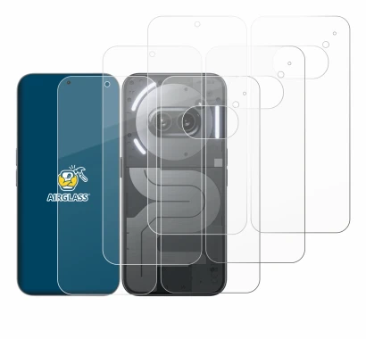 Imagen del dispositivo Nothing Phone (2a) Plus (Frontal+Trasero) con una amplia variedad de protectores de pantalla.