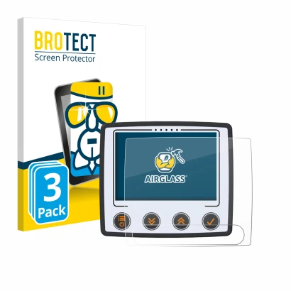 Parte frontal de un envase de producto con el logotipo de la marca BROTECT. Al lado se muestra el dispositivo Skytraxx 5 Mini 