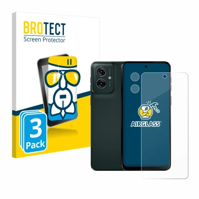 Parte frontal de un envase de producto con el logotipo de la marca BROTECT. Al lado se muestra el dispositivo Motorola Moto G5