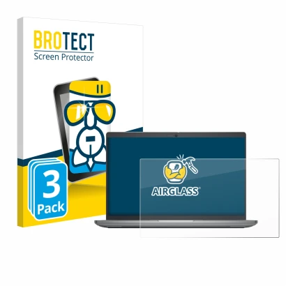 Parte frontal de un envase de producto con el logotipo de la marca BROTECT. Al lado se muestra el dispositivo Dell Latitude 54