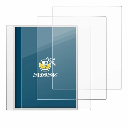 Imagen del dispositivo Boox Note Max con una amplia variedad de protectores de pantalla.