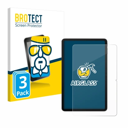 Parte frontal de un envase de producto con el logotipo de la marca BROTECT. Al lado se muestra el dispositivo Blackview MEGA 2