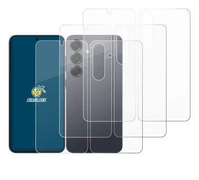 Imagen del dispositivo Samsung Galaxy S25 (Frontal+Trasero) con una amplia variedad de protectores de pantalla.