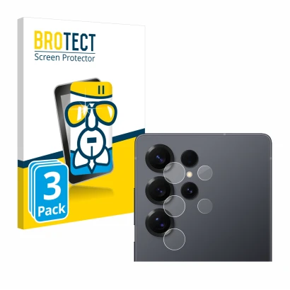 Parte frontal de un envase de producto con el logotipo de la marca BROTECT. Al lado se muestra el dispositivo Samsung Galaxy S