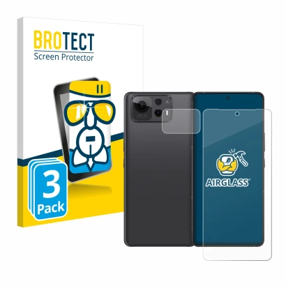 Parte frontal de un envase de producto con el logotipo de la marca BROTECT. Al lado se muestra el dispositivo ASUS ZenFone 12 
