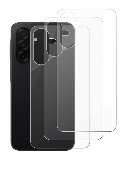 Imagen del dispositivo Samsung Galaxy A26 5G (Trasero) con una amplia variedad de protectores de pantalla.
