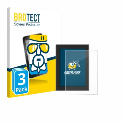 Parte frontal de un envase de producto con el logotipo de la marca BROTECT. Al lado se muestra el dispositivo Volvo XC60 (2018