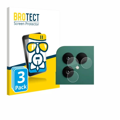 Parte frontal de un envase de producto con el logotipo de la marca BROTECT. Al lado se muestra el dispositivo Fairphone 6 (SÓL