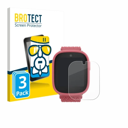 Parte frontal de un envase de producto con el logotipo de la marca BROTECT. Al lado se muestra el dispositivo Xplora X6 Play 2