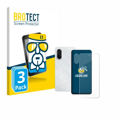 Parte frontal de un envase de producto con el logotipo de la marca BROTECT. Al lado se muestra el dispositivo OnePlus Nord CE 