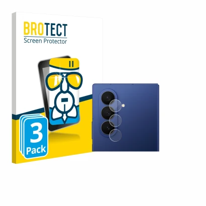 Parte frontal de un envase de producto con el logotipo de la marca BROTECT. Al lado se muestra el dispositivo Samsung Galaxy Z