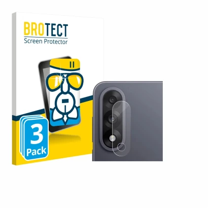 Parte frontal de un envase de producto con el logotipo de la marca BROTECT. Al lado se muestra el dispositivo OnePlus Nord 5 (