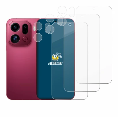 Imagen del dispositivo Oppo Find X9 Pro (Frontal+Cámara) con una amplia variedad de protectores de pantalla.