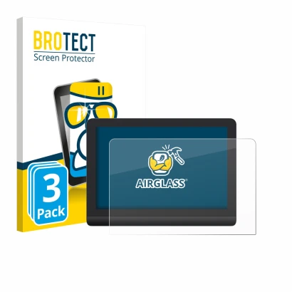 Parte frontal de un envase de producto con el logotipo de la marca BROTECT. Al lado se muestra el dispositivo XP-Pen Artist Pr