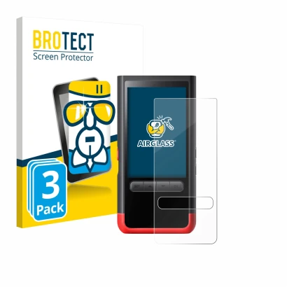 Parte frontal de un envase de producto con el logotipo de la marca BROTECT. Al lado se muestra el dispositivo ThermoMaven P2 c