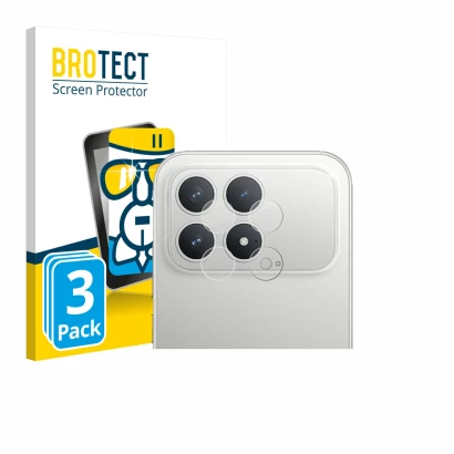 Parte frontal de un envase de producto con el logotipo de la marca BROTECT. Al lado se muestra el dispositivo Xiaomi Poco F8 P