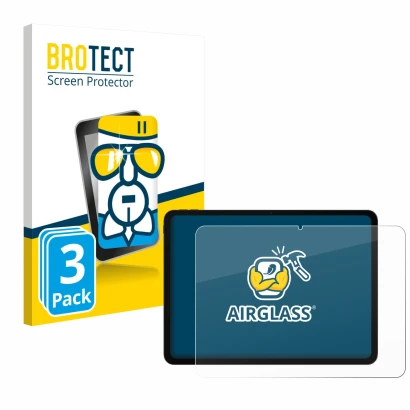 Parte frontal de un envase de producto con el logotipo de la marca BROTECT. Al lado se muestra el dispositivo OnePlus Pad Go 2