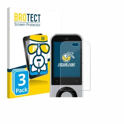 Parte frontal de un envase de producto con el logotipo de la marca BROTECT. Al lado se muestra el dispositivo Sofabaton X2 con