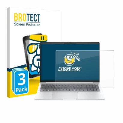 Parte frontal de un envase de producto con el logotipo de la marca BROTECT. Al lado se muestra el dispositivo HP EliteBook 8 G