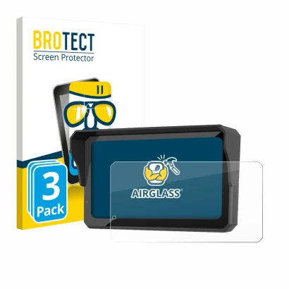 Parte frontal de un envase de producto con el logotipo de la marca BROTECT. Al lado se muestra el dispositivo Carpuride W602S 