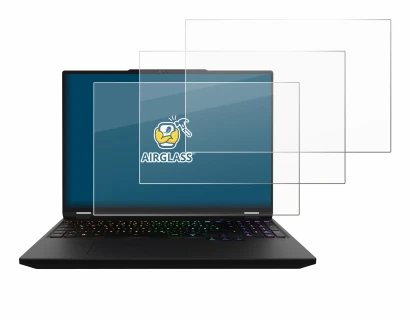 Imagen del dispositivo XMG Apex 16 Max con una amplia variedad de protectores de pantalla.