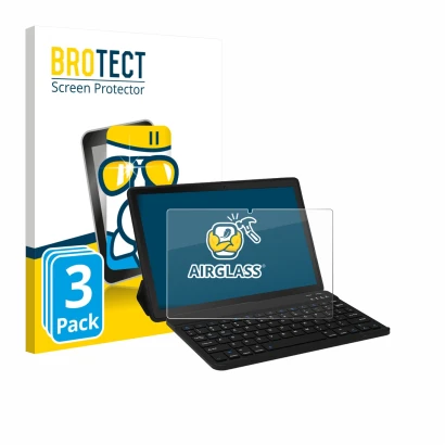 Parte frontal de un envase de producto con el logotipo de la marca BROTECT. Al lado se muestra el dispositivo Laptok YXPA7LBK 