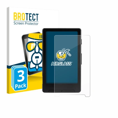 Parte frontal de un envase de producto con el logotipo de la marca BROTECT. Al lado se muestra el dispositivo Xteink X4 con su