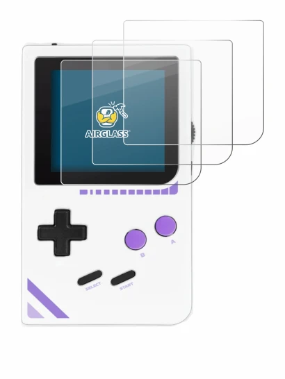 Imagen del dispositivo Modretro Chromatic con una amplia variedad de protectores de pantalla.