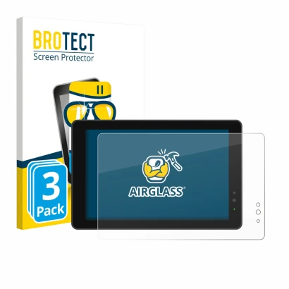 Parte frontal de un envase de producto con el logotipo de la marca BROTECT. Al lado se muestra el dispositivo Lilliput 719/T 7