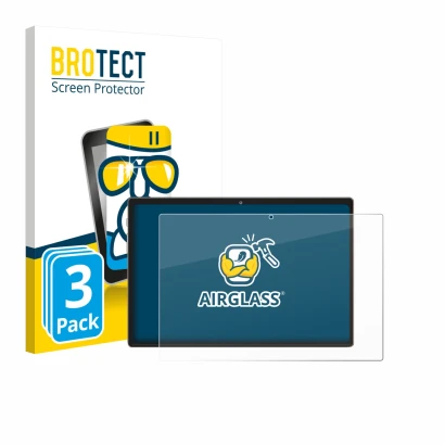 Parte frontal de un envase de producto con el logotipo de la marca BROTECT. Al lado se muestra el dispositivo Dghrti TAB30 10.