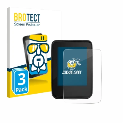 Parte frontal de un envase de producto con el logotipo de la marca BROTECT. Al lado se muestra el dispositivo Giant RideDash E